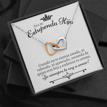 Para Mi Estupenda Hija Interlocking Hearts Necklace - Love You This Much